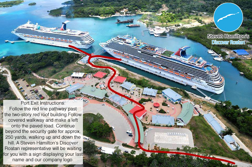 roatan cruise port map